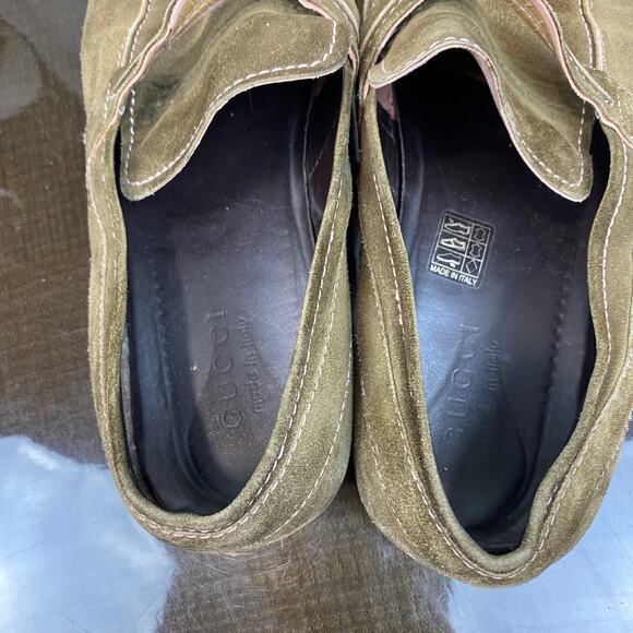 Gucci U Tip  Suede Loafers Men's 11D 141960 Preppy Casual - Picture 8 of 11